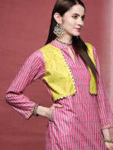 Women's Pink Velvet Sharara Set-AHTUSH-COMBO-606
